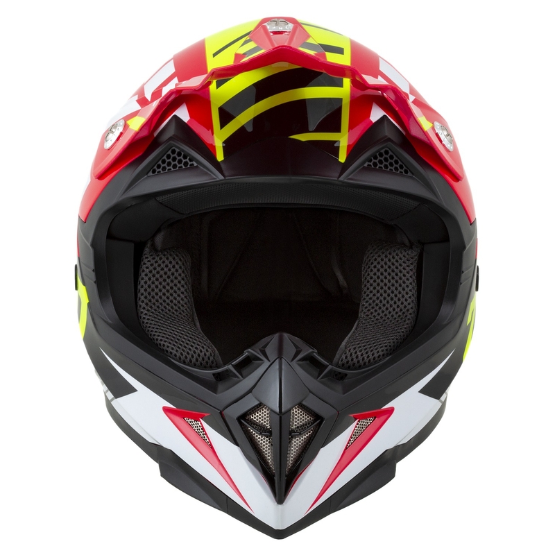 ZED X1.9D Targa dječja motociklistička kaciga za motocros crveno-fluo žuto-crno-bijela