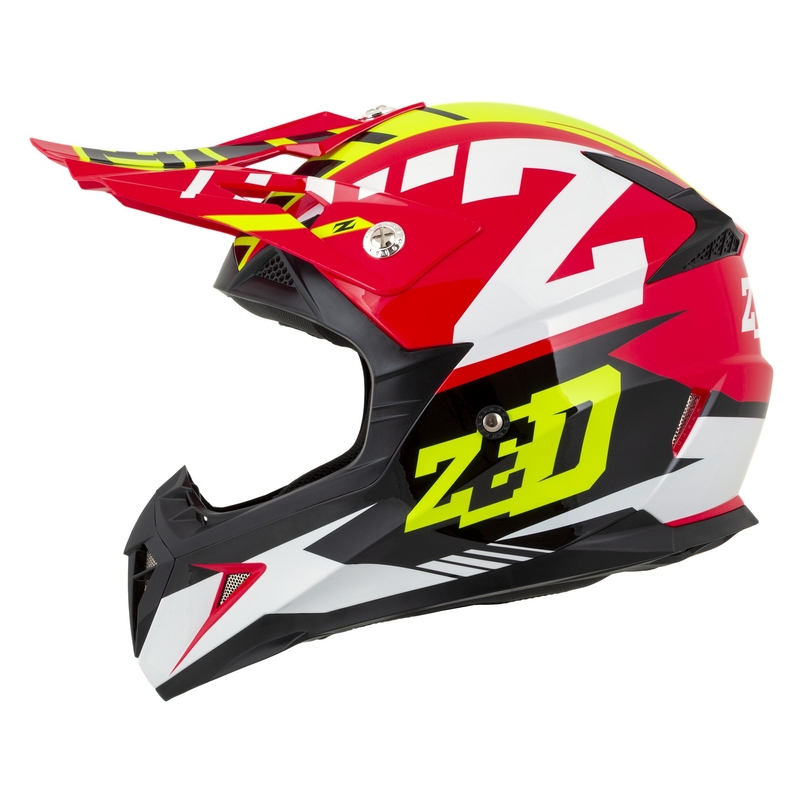 ZED X1.9D Targa dječja motociklistička kaciga za motocros crveno-fluo žuto-crno-bijela