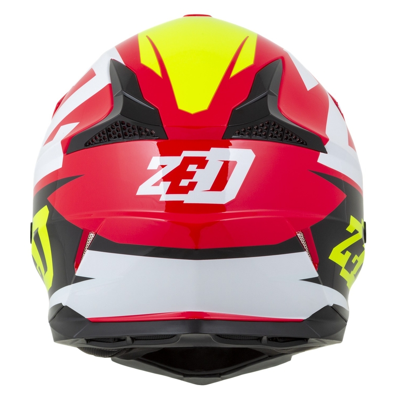 ZED X1.9D Targa dječja motociklistička kaciga za motocros crveno-fluo žuto-crno-bijela