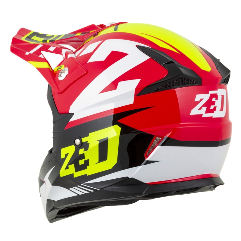 ZED X1.9D Targa dječja motociklistička kaciga za motocros crveno-fluo žuto-crno-bijela
