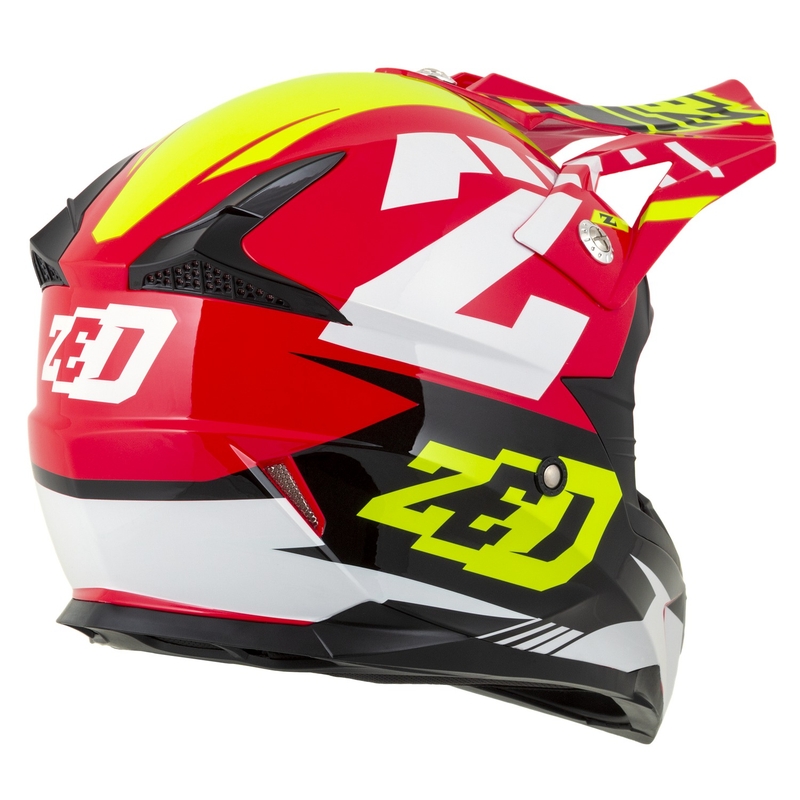 ZED X1.9D Targa dječja motociklistička kaciga za motocros crveno-fluo žuto-crno-bijela