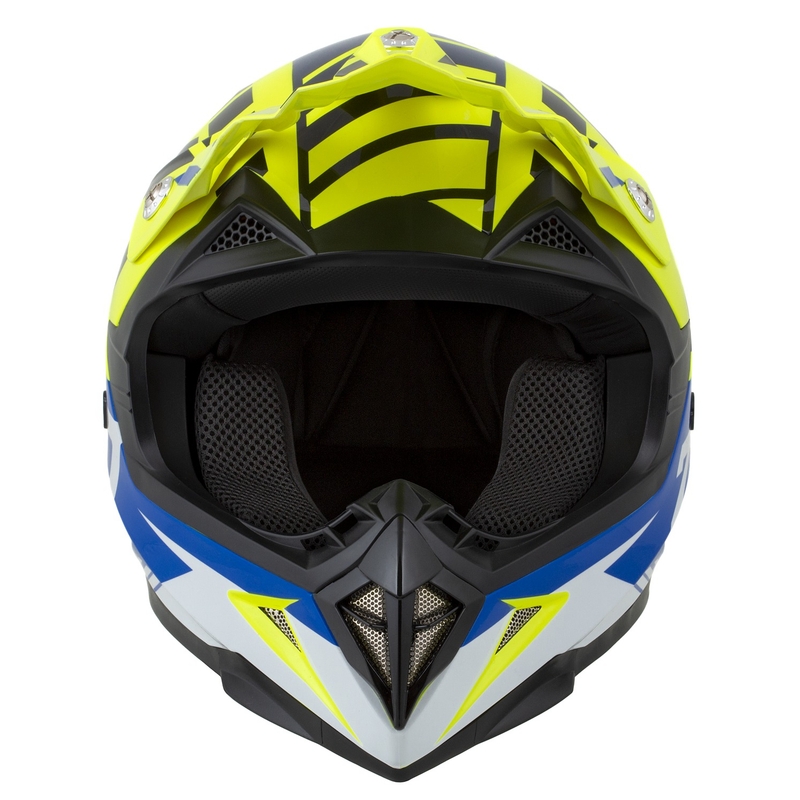 ZED X1.9D Targa Fluo žuto-plavo-crno-bijela dječja motociklistička kaciga za motocros