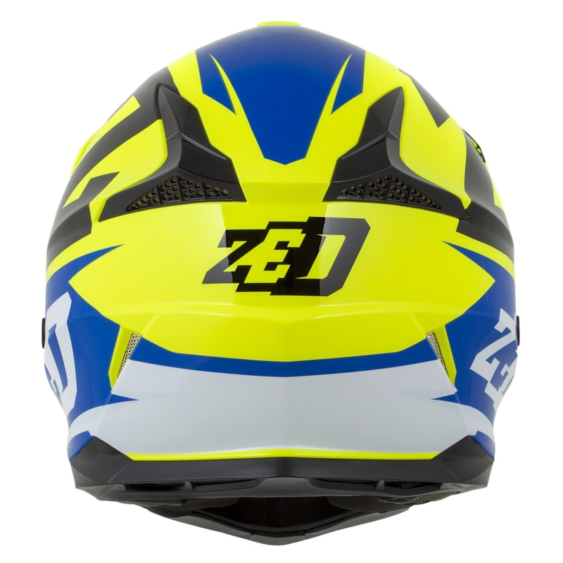ZED X1.9D Targa Fluo žuto-plavo-crno-bijela dječja motociklistička kaciga za motocros
