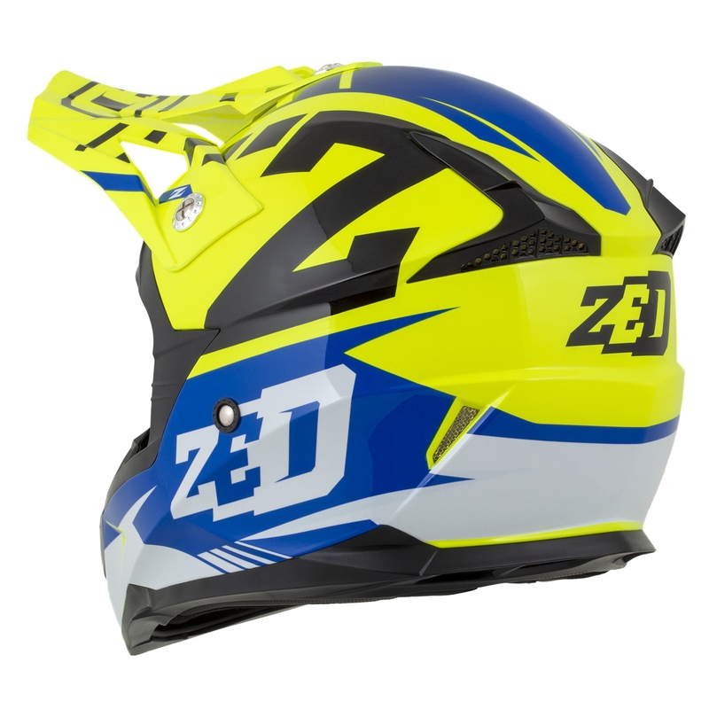 ZED X1.9D Targa Fluo žuto-plavo-crno-bijela dječja motociklistička kaciga za motocros