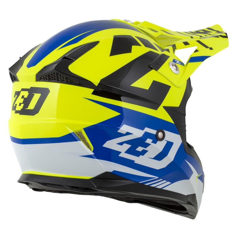 ZED X1.9D Targa Fluo žuto-plavo-crno-bijela dječja motociklistička kaciga za motocros