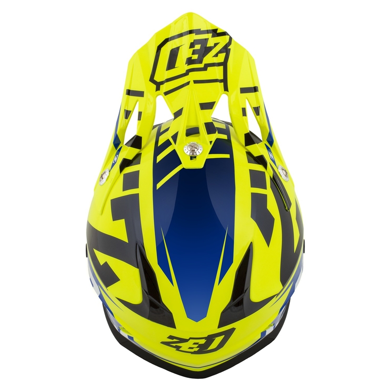 ZED X1.9D Targa Fluo žuto-plavo-crno-bijela dječja motociklistička kaciga za motocros