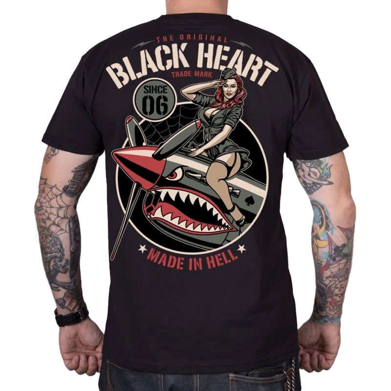 Black Heart Air Fighter majica kratkih rukava crna