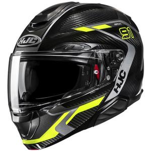Motociklistička kaciga na preklop HJC RPHA 91 CARBON Lagos MC3H crno-fluo žuta