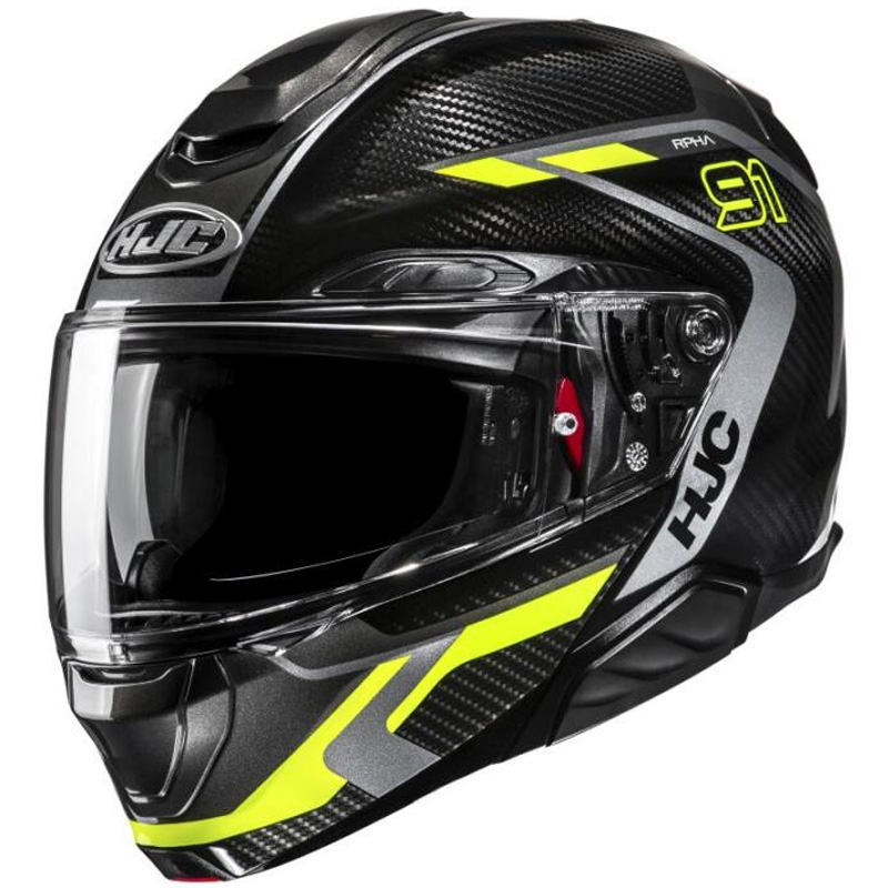 Motociklistička kaciga na preklop HJC RPHA 91 CARBON Lagos MC3H crno-fluo žuta