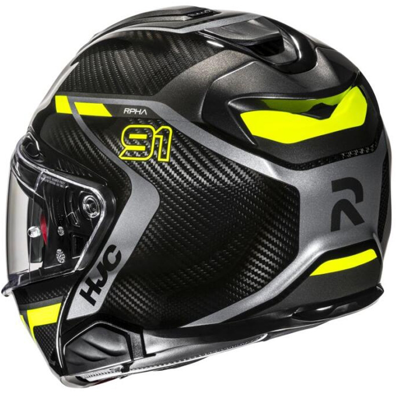 Motociklistička kaciga na preklop HJC RPHA 91 CARBON Lagos MC3H crno-fluo žuta