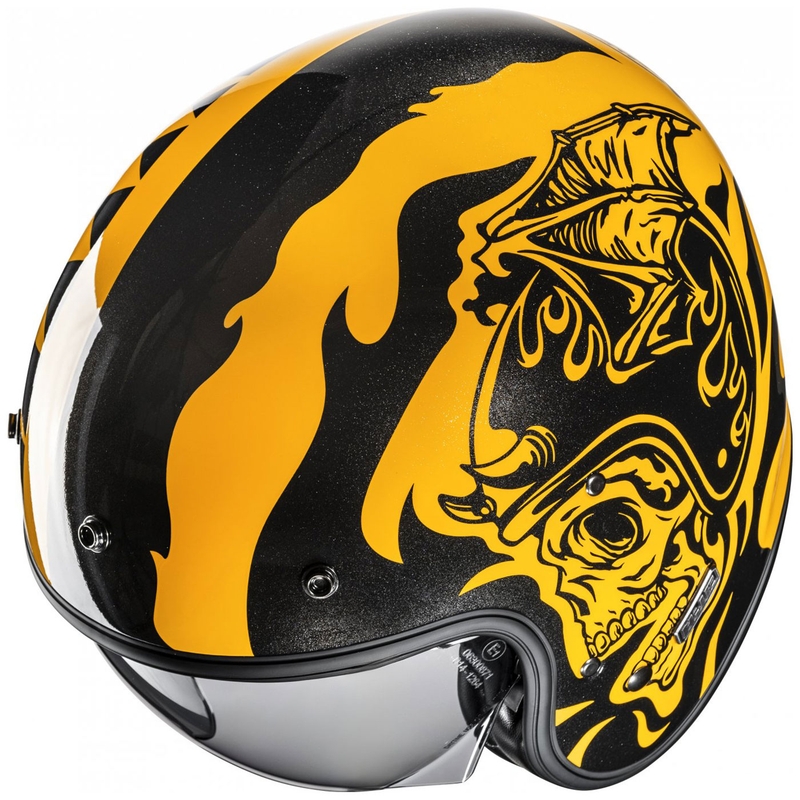 Otvorena motociklistička kaciga HJC V31 Flame MC3 žuto-crna