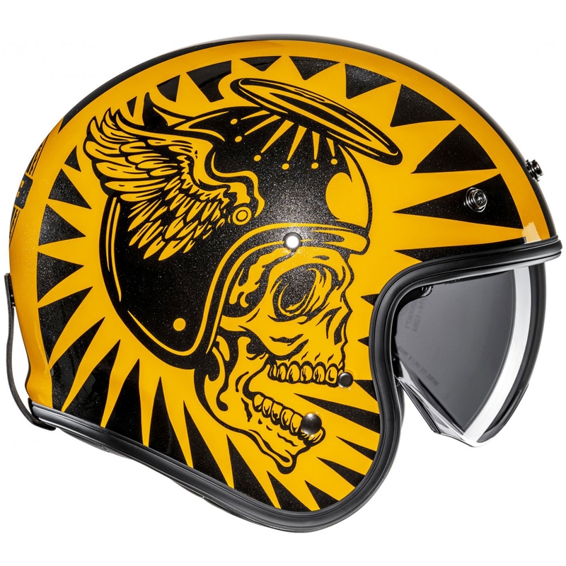 Otvorena motociklistička kaciga HJC V31 Flame MC3 žuto-crna
