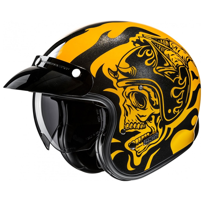 Otvorena motociklistička kaciga HJC V31 Flame MC3 žuto-crna