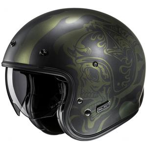 Otvorena motociklistička kaciga HJC V31 Flame MC4SF crno-zelena