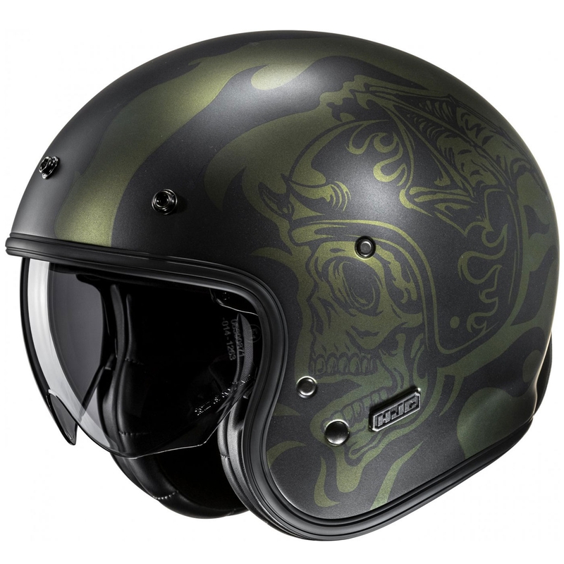 Otvorena motociklistička kaciga HJC V31 Flame MC4SF crno-zelena