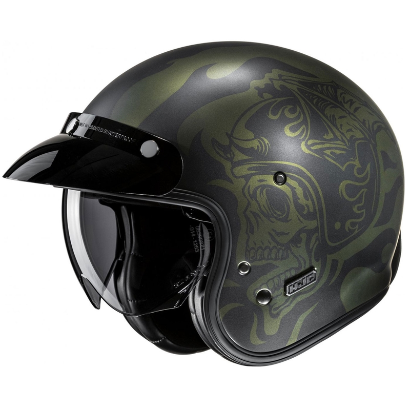 Otvorena motociklistička kaciga HJC V31 Flame MC4SF crno-zelena