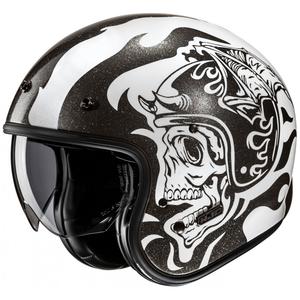 HJC V31 Flame MC5 otvorena motociklistička kaciga crno-bijela