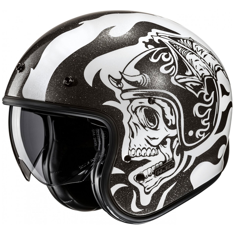 HJC V31 Flame MC5 otvorena motociklistička kaciga crno-bijela