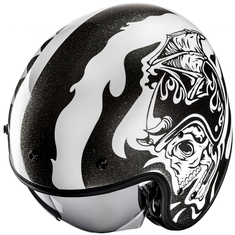 HJC V31 Flame MC5 otvorena motociklistička kaciga crno-bijela