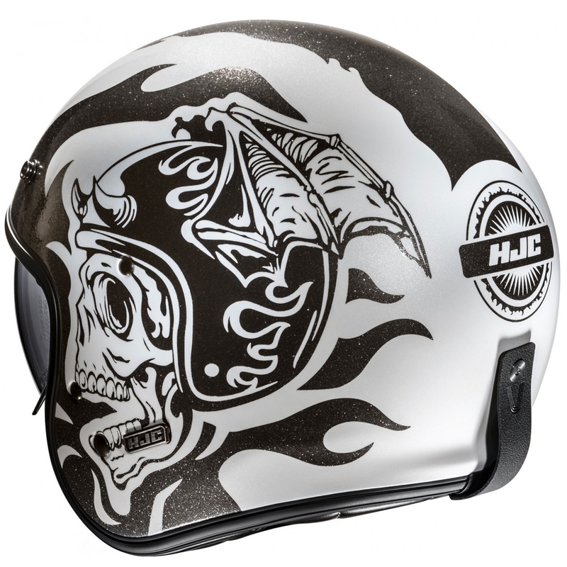 HJC V31 Flame MC5 otvorena motociklistička kaciga crno-bijela