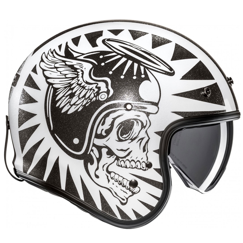 HJC V31 Flame MC5 otvorena motociklistička kaciga crno-bijela