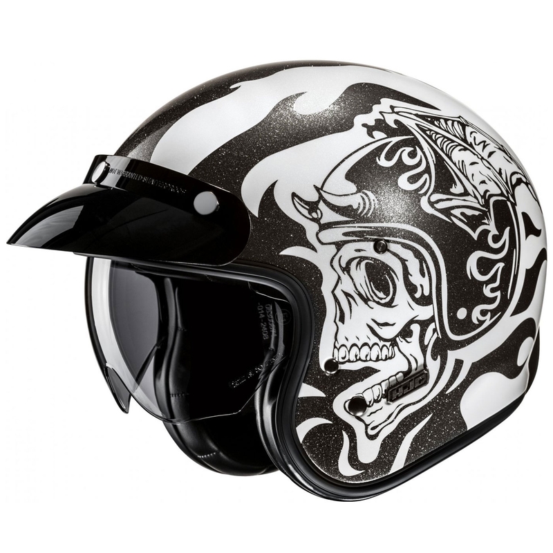HJC V31 Flame MC5 otvorena motociklistička kaciga crno-bijela