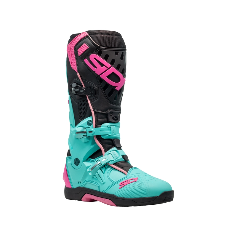 SiDi Crossair motorističke čizme mint-crno-roze
