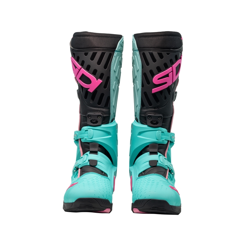 SiDi Crossair motorističke čizme mint-crno-roze