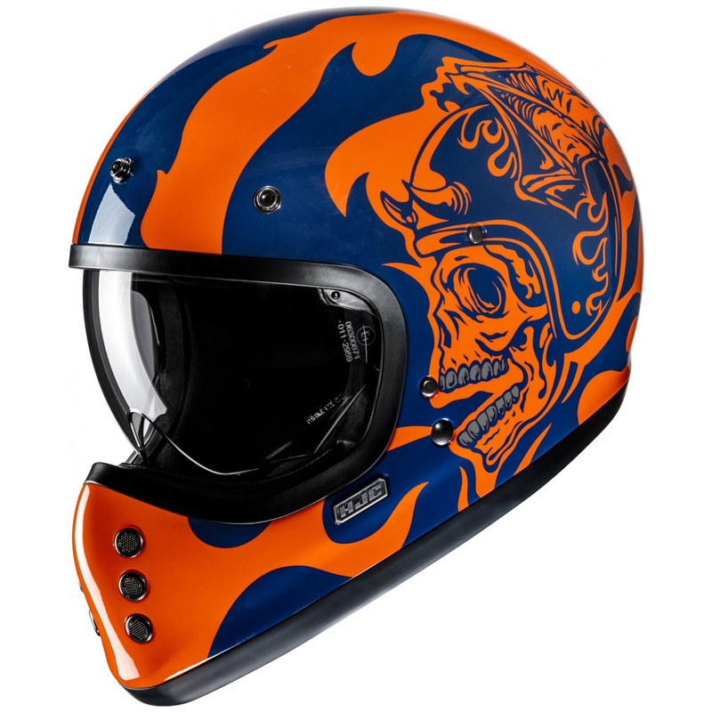 HJC V60 Flame MC27 integralna motociklistička kaciga narančasto-plava