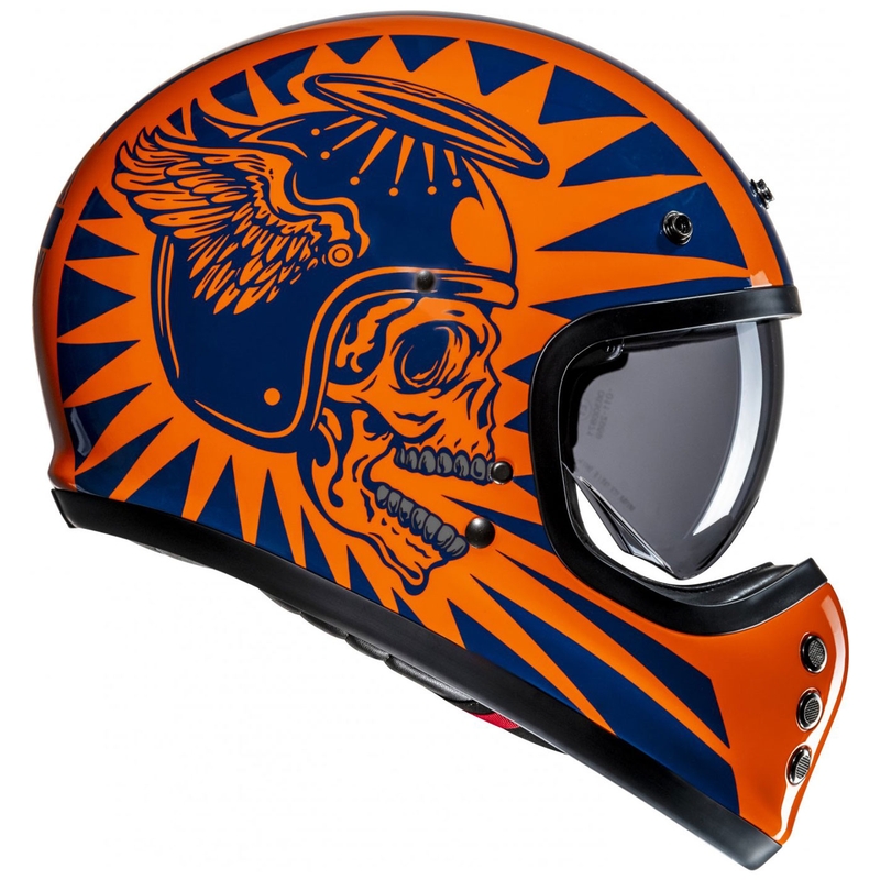 HJC V60 Flame MC27 integralna motociklistička kaciga narančasto-plava
