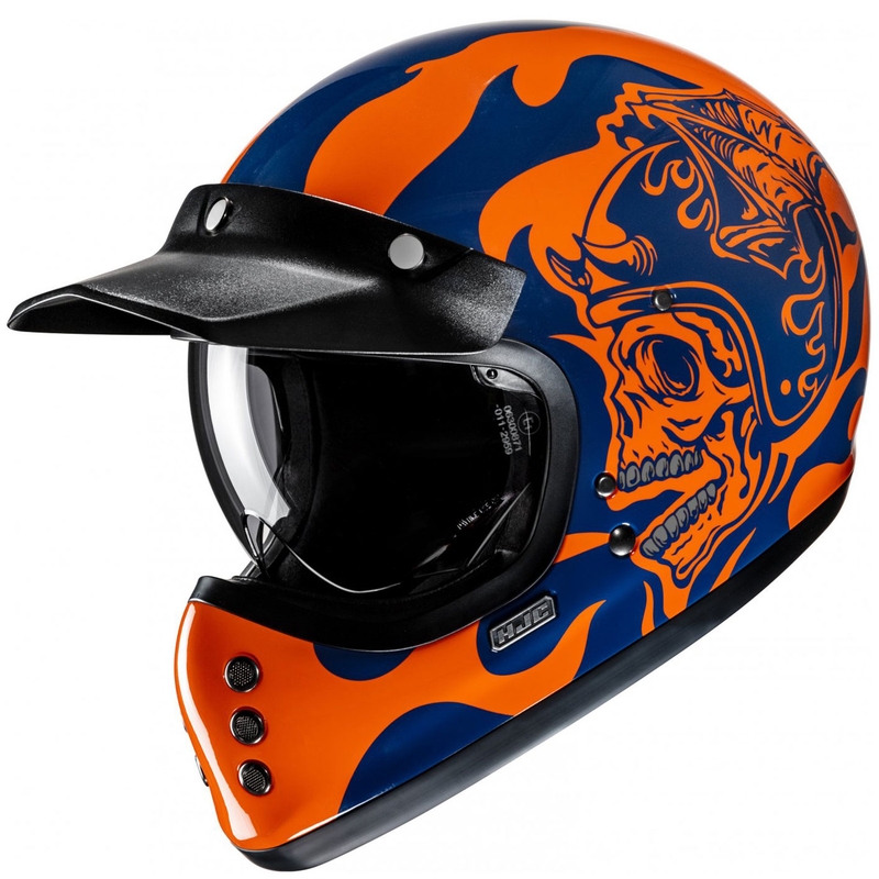 HJC V60 Flame MC27 integralna motociklistička kaciga narančasto-plava