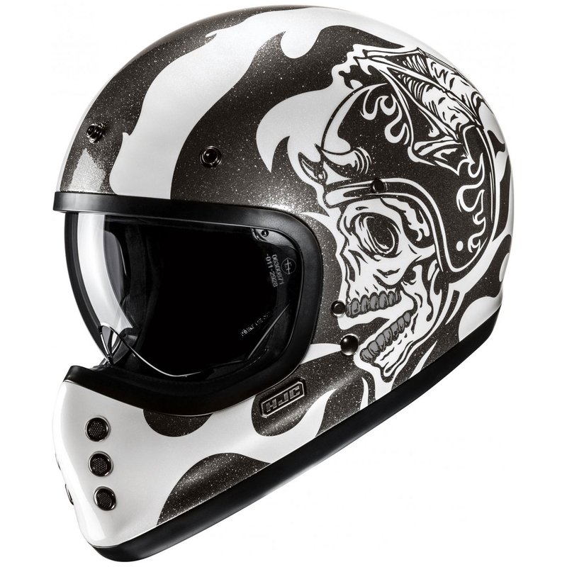 HJC V60 Flame MC5 integralna motociklistička kaciga crno-bijela