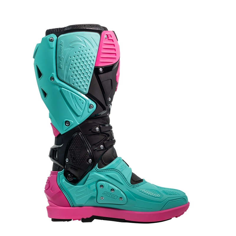 Motorističke čizme SiDi Crossfire 3 SRS crno-mint-roze