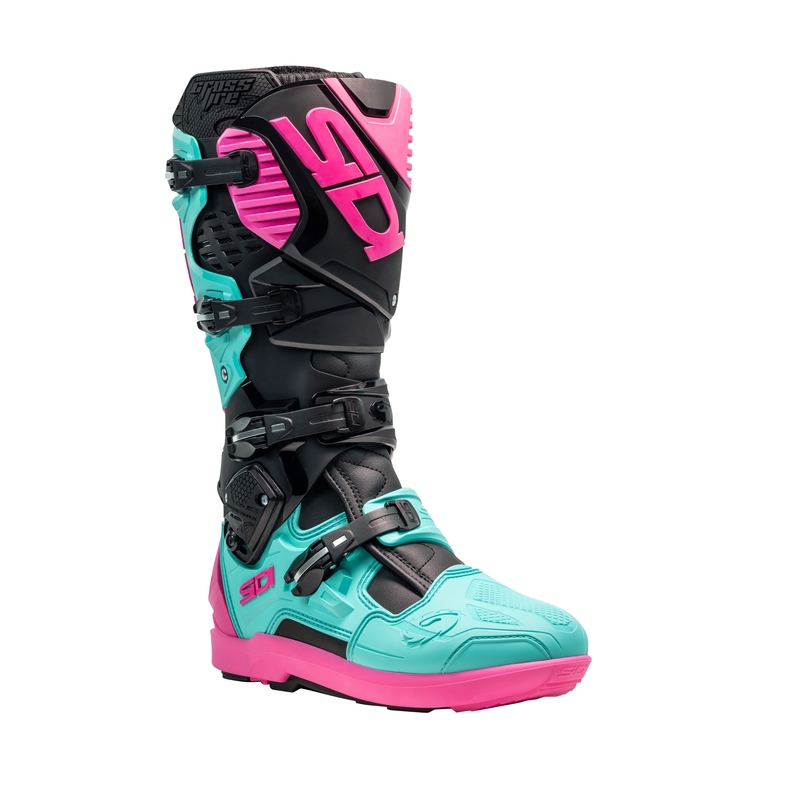 Motorističke čizme SiDi Crossfire 3 SRS crno-mint-roze