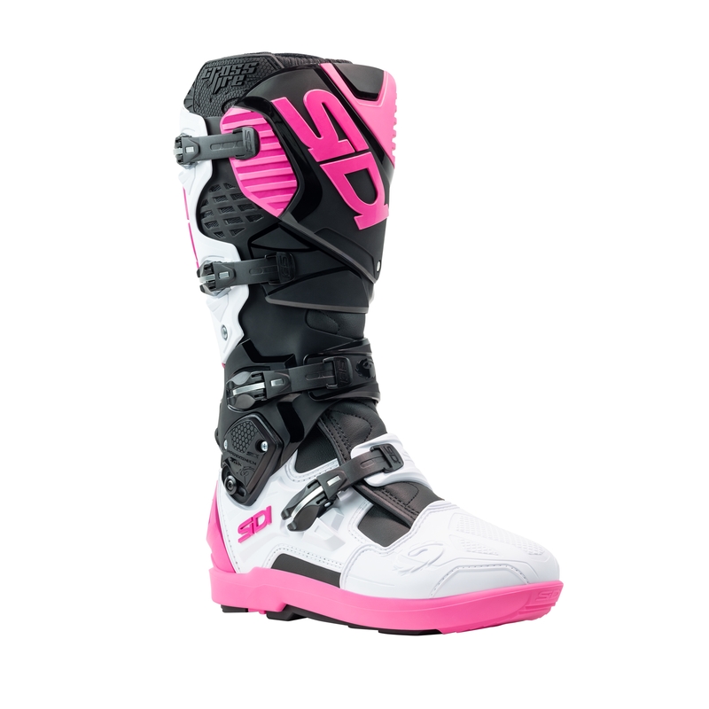 Motorističke čizme SiDi Crossfire 3 SRS crno-bijelo-roze