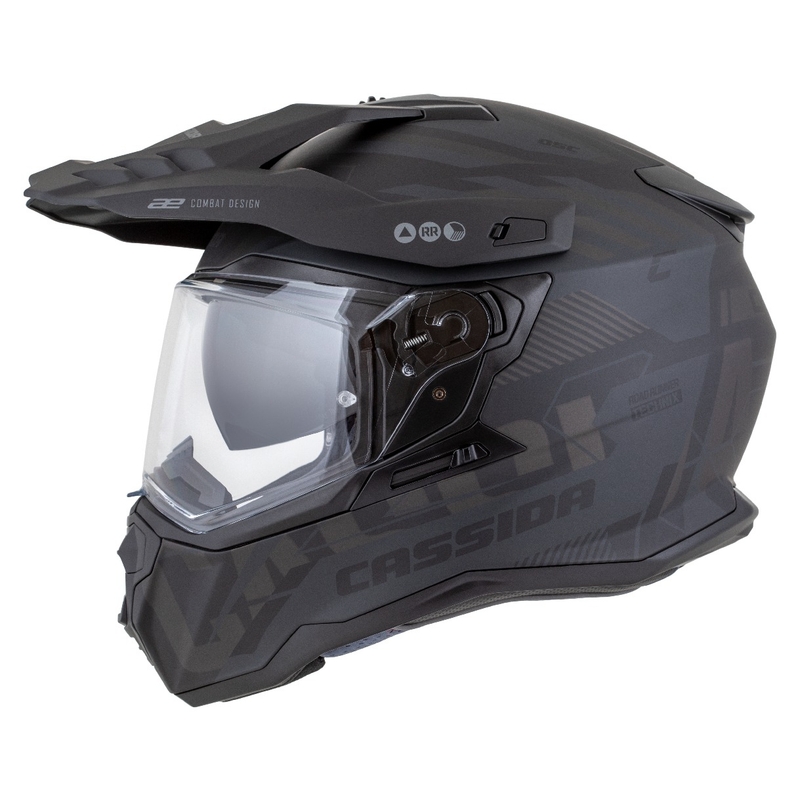 Enduro kaciga Cassida Road Runner TechniX mat crno-crno-siva