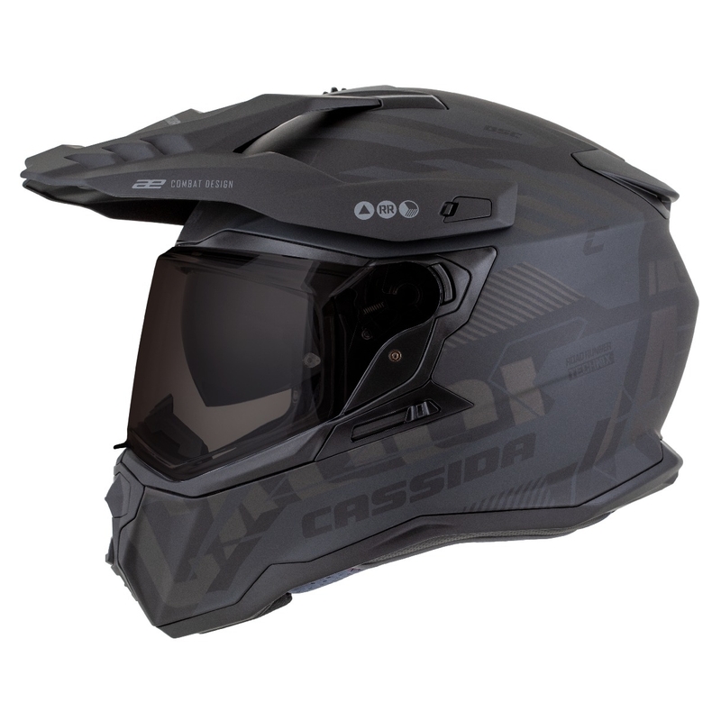 Enduro kaciga Cassida Road Runner TechniX mat crno-crno-siva
