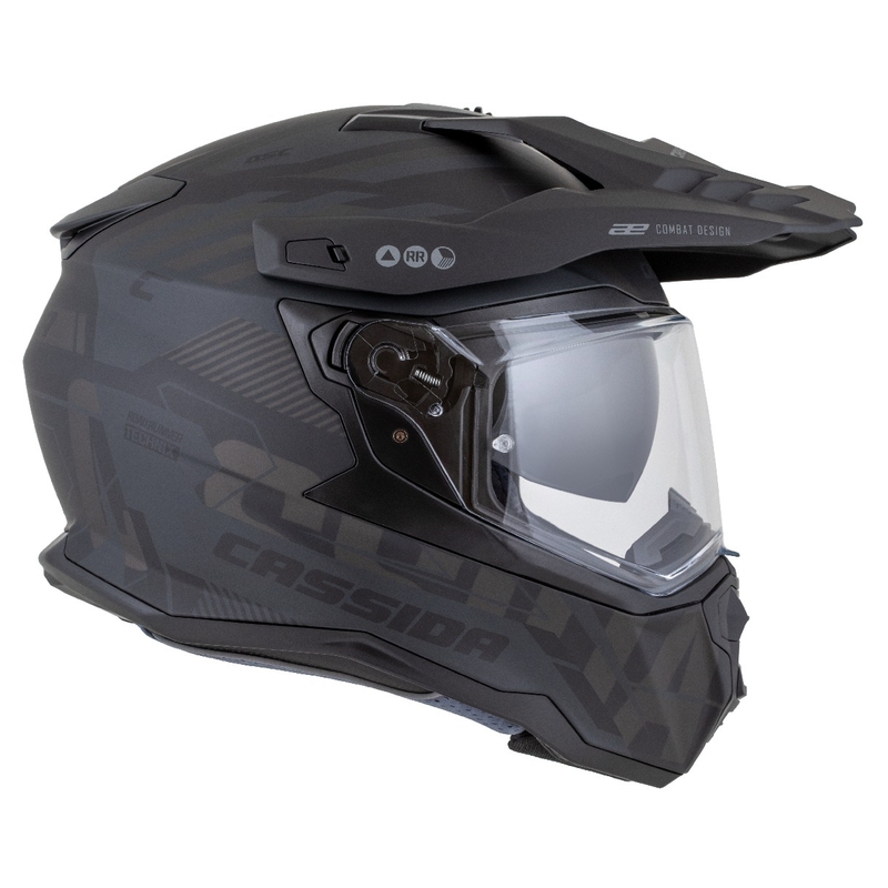 Enduro kaciga Cassida Road Runner TechniX mat crno-crno-siva