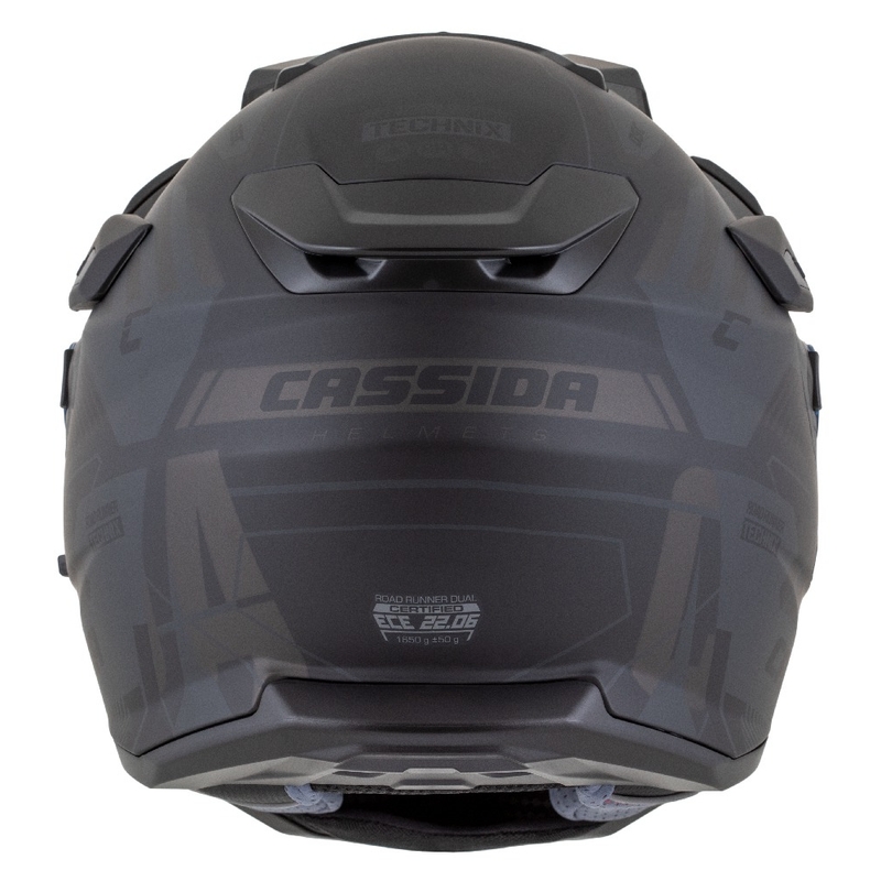 Enduro kaciga Cassida Road Runner TechniX mat crno-crno-siva