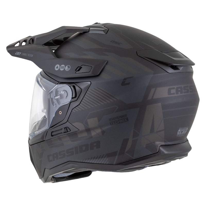Enduro kaciga Cassida Road Runner TechniX mat crno-crno-siva