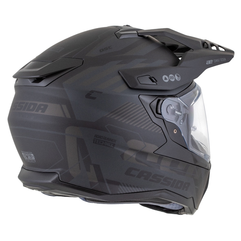 Enduro kaciga Cassida Road Runner TechniX mat crno-crno-siva