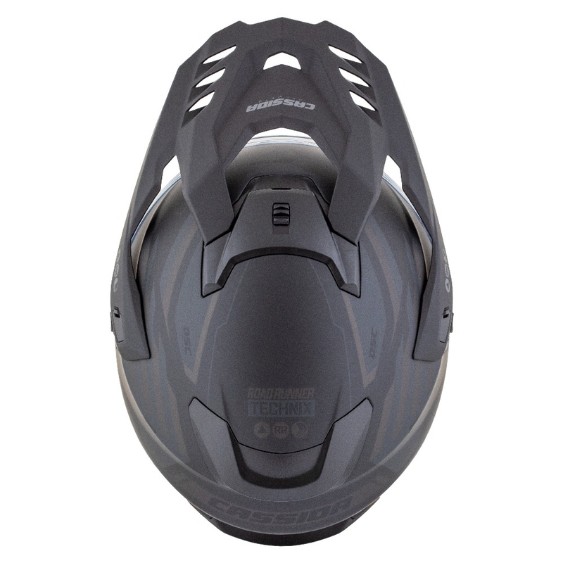 Enduro kaciga Cassida Road Runner TechniX mat crno-crno-siva