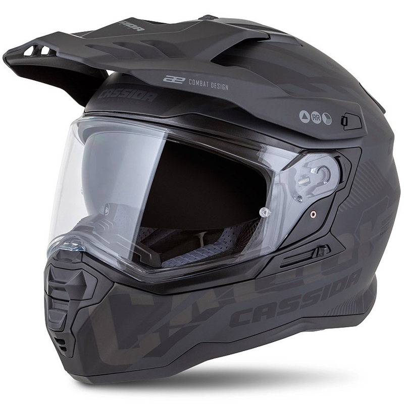 Enduro kaciga Cassida Road Runner TechniX mat crno-crno-siva