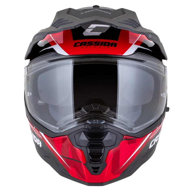 Enduro kaciga Cassida Road Runner TechniX crveno-crno-bijelo-siva
