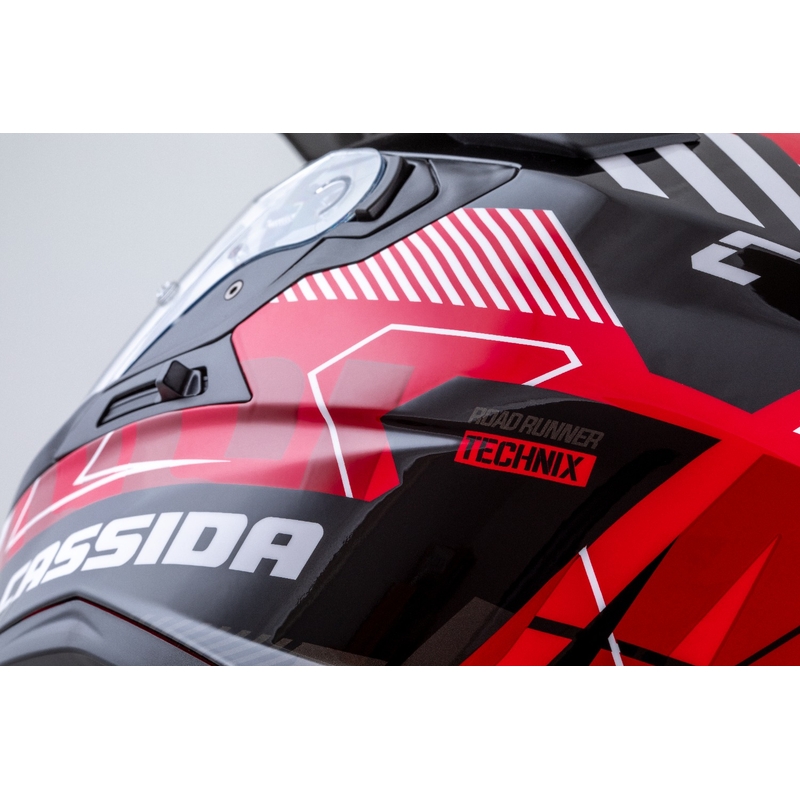 Enduro kaciga Cassida Road Runner TechniX crveno-crno-bijelo-siva