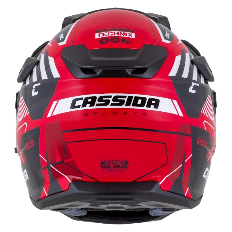 Enduro kaciga Cassida Road Runner TechniX crveno-crno-bijelo-siva