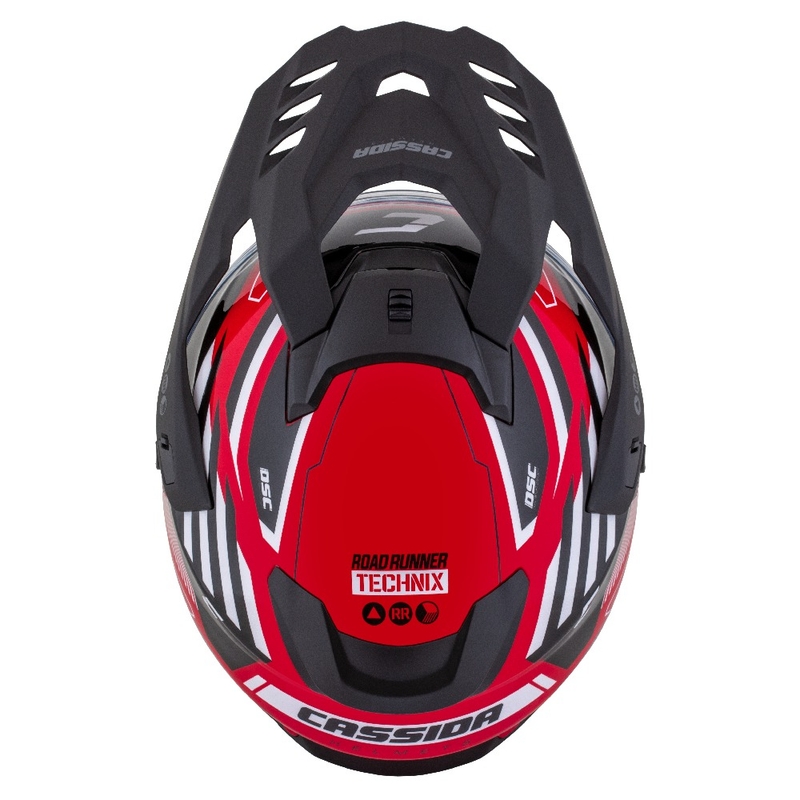 Enduro kaciga Cassida Road Runner TechniX crveno-crno-bijelo-siva