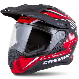 Enduro kaciga Cassida Road Runner TechniX crveno-crno-bijelo-siva