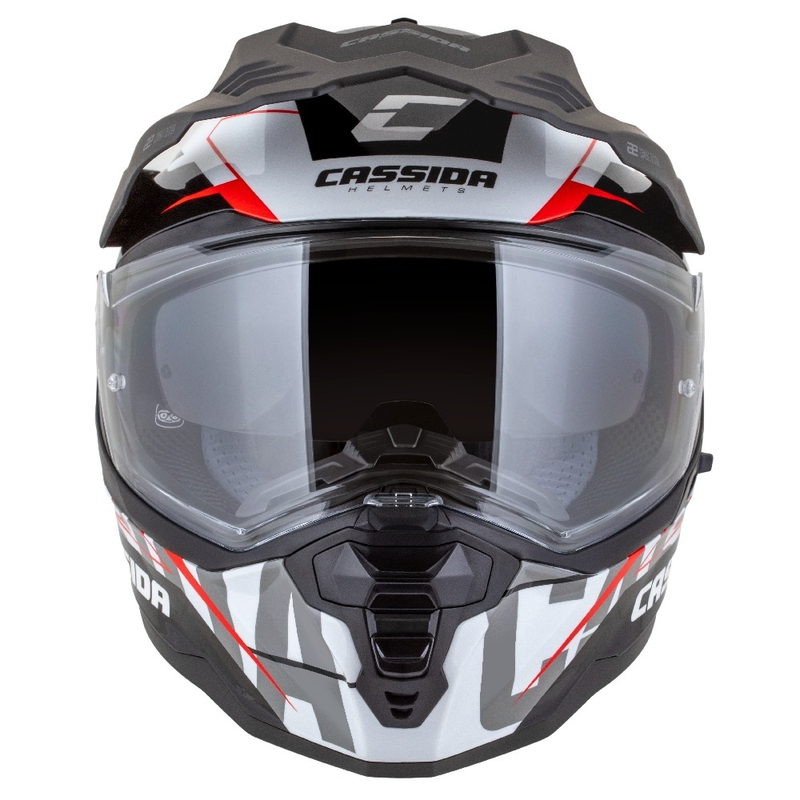 Enduro kaciga Cassida Road Runner TechniX bijelo-crno-crveno-siva