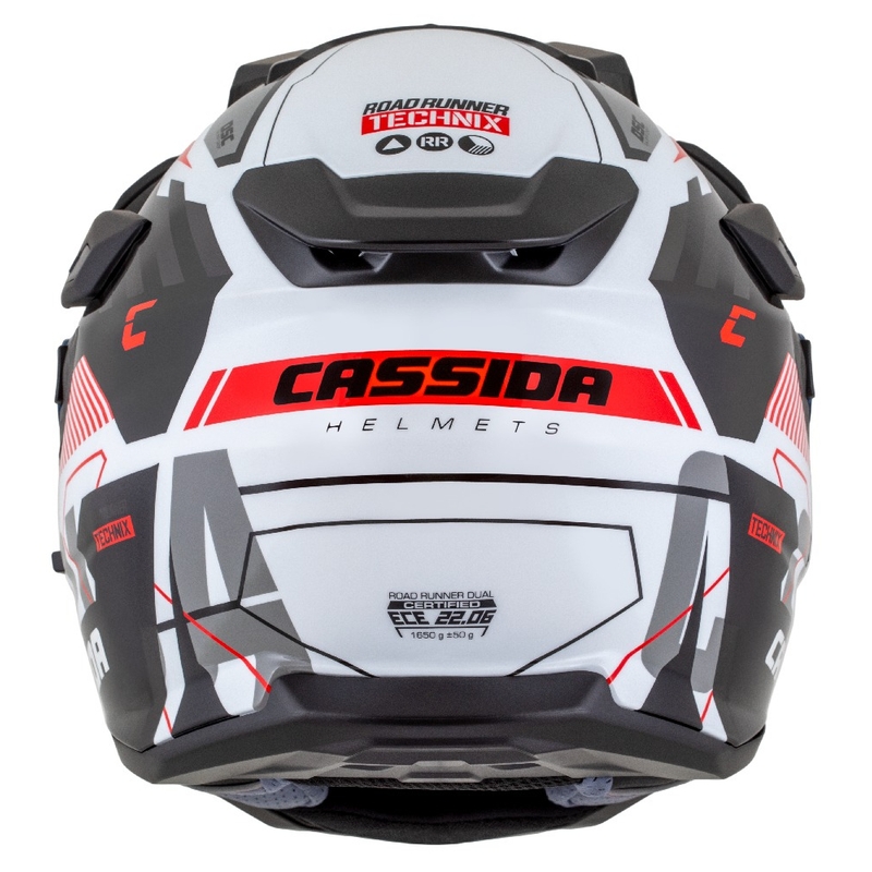 Enduro kaciga Cassida Road Runner TechniX bijelo-crno-crveno-siva
